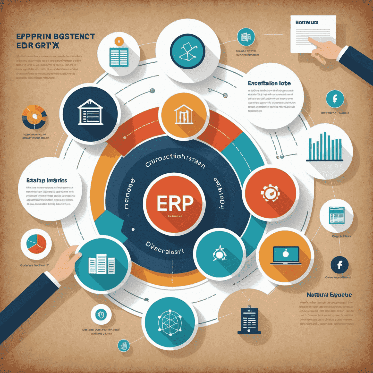 A visual guide on how to choose the right ERP system for your business, considering factors such as company size, industry, and specific needs.